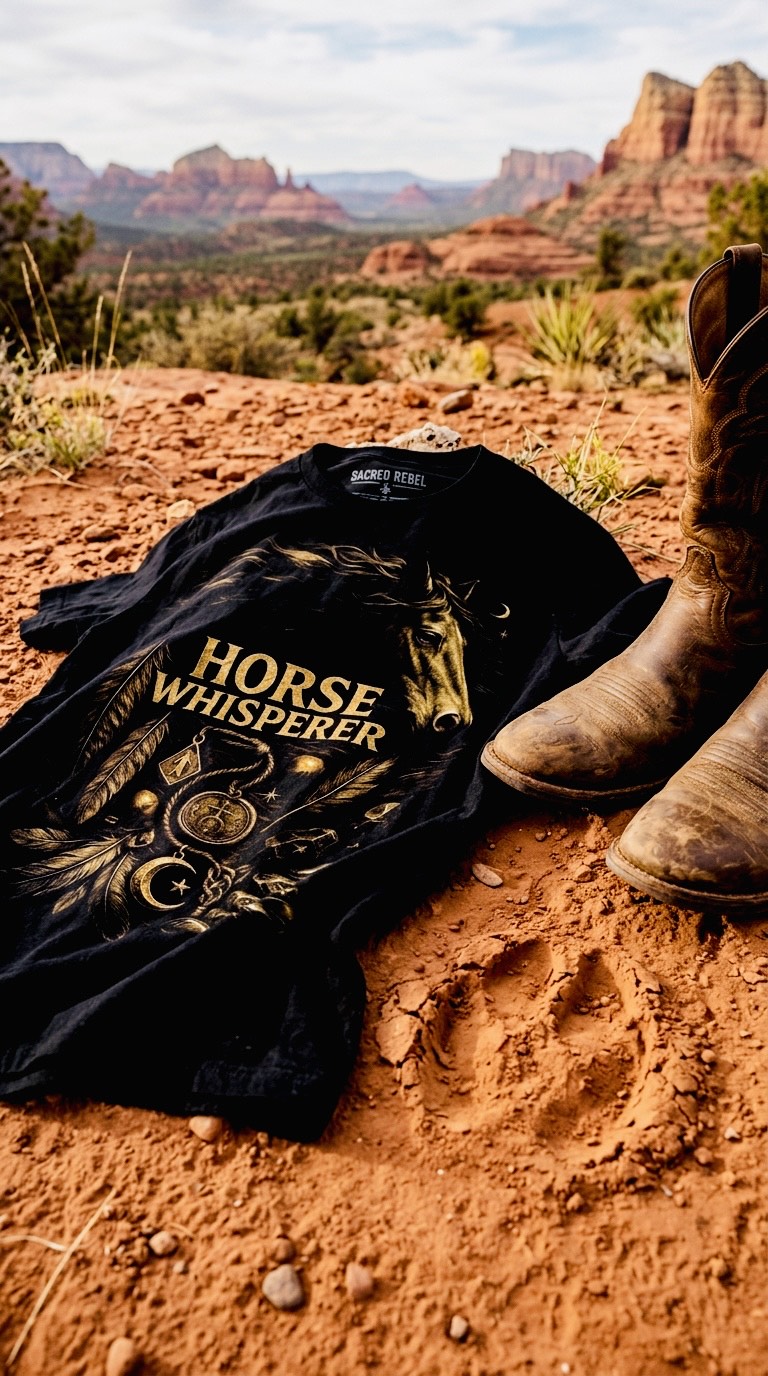 Horse Whisperer Black Organic Tee