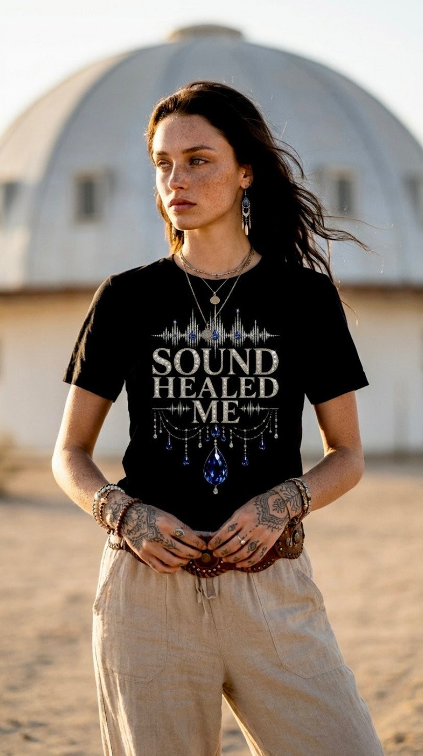 Sound Healed Me Black Organic Tee