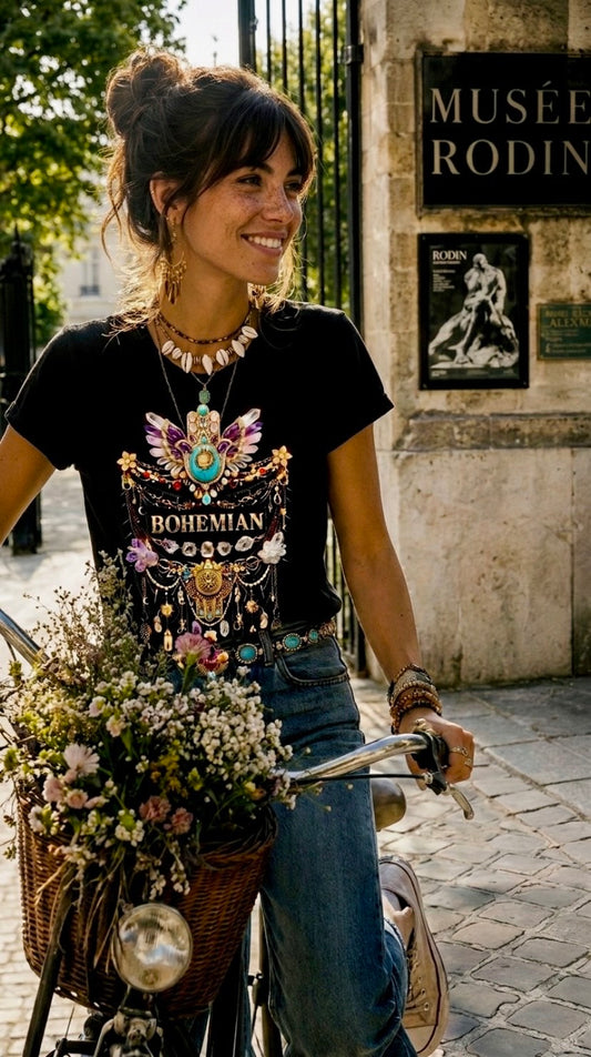 Bohemian Black Organic Tee