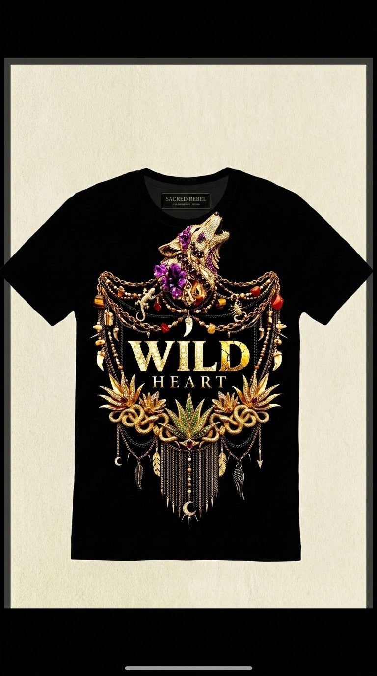 Wild Heart Black Organic Tee