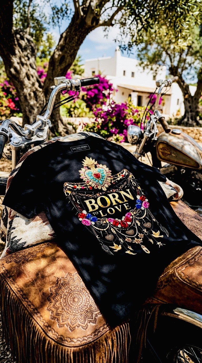 Born To Love Black Organic Tee