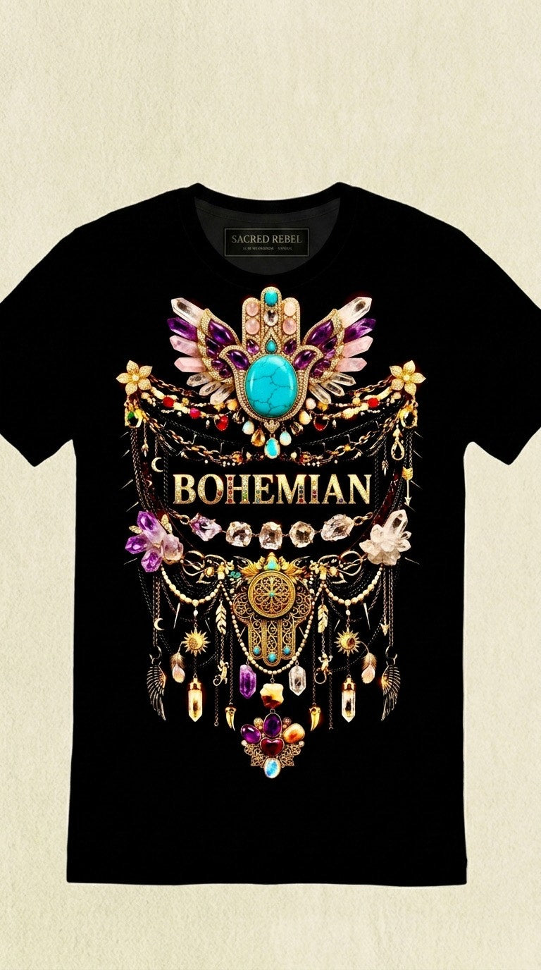 Bohemian Black Organic Tee