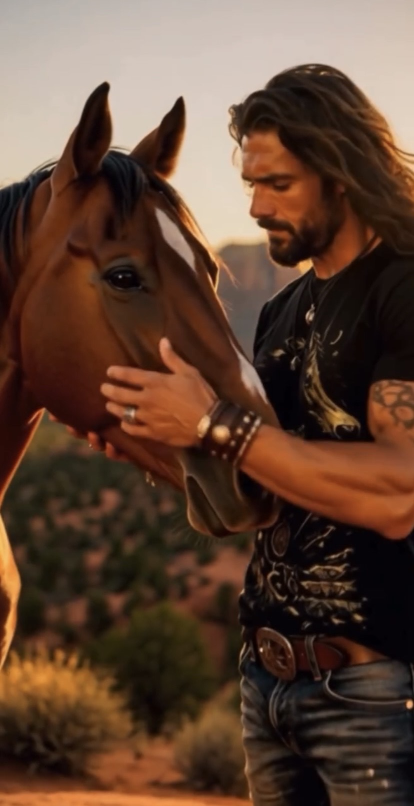Horse Whisperer Black Organic Tee