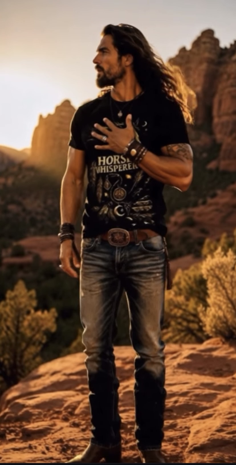 Horse Whisperer Black Organic Tee