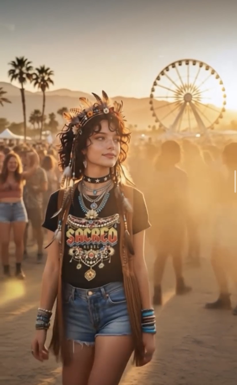 Sacred Rebel Coachella Black Organic Tee