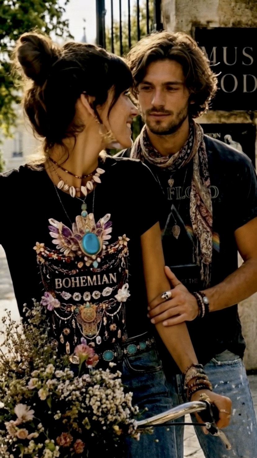 Bohemian Black Organic Tee