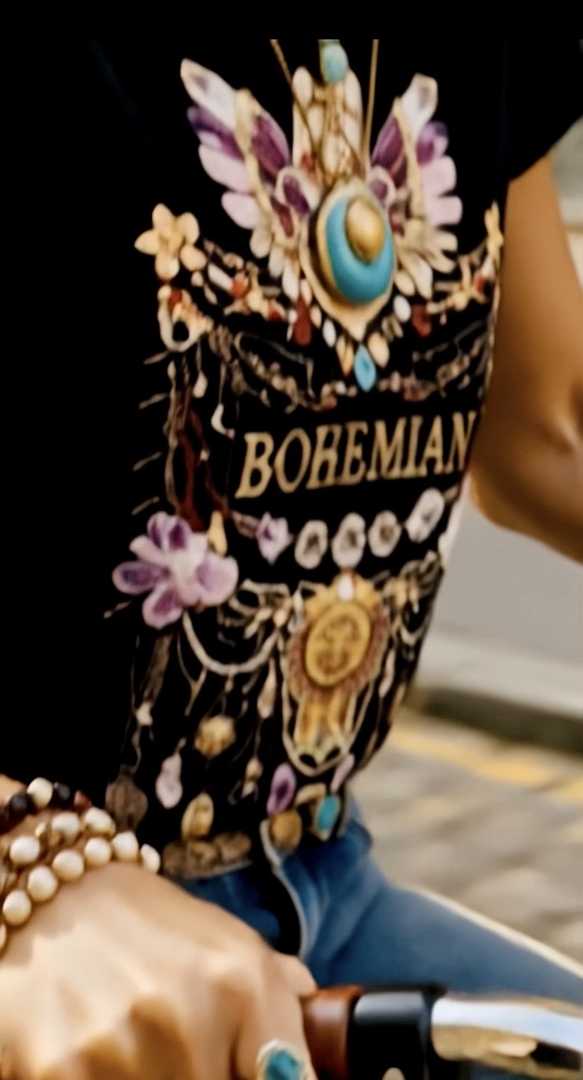 Bohemian Black Organic Tee