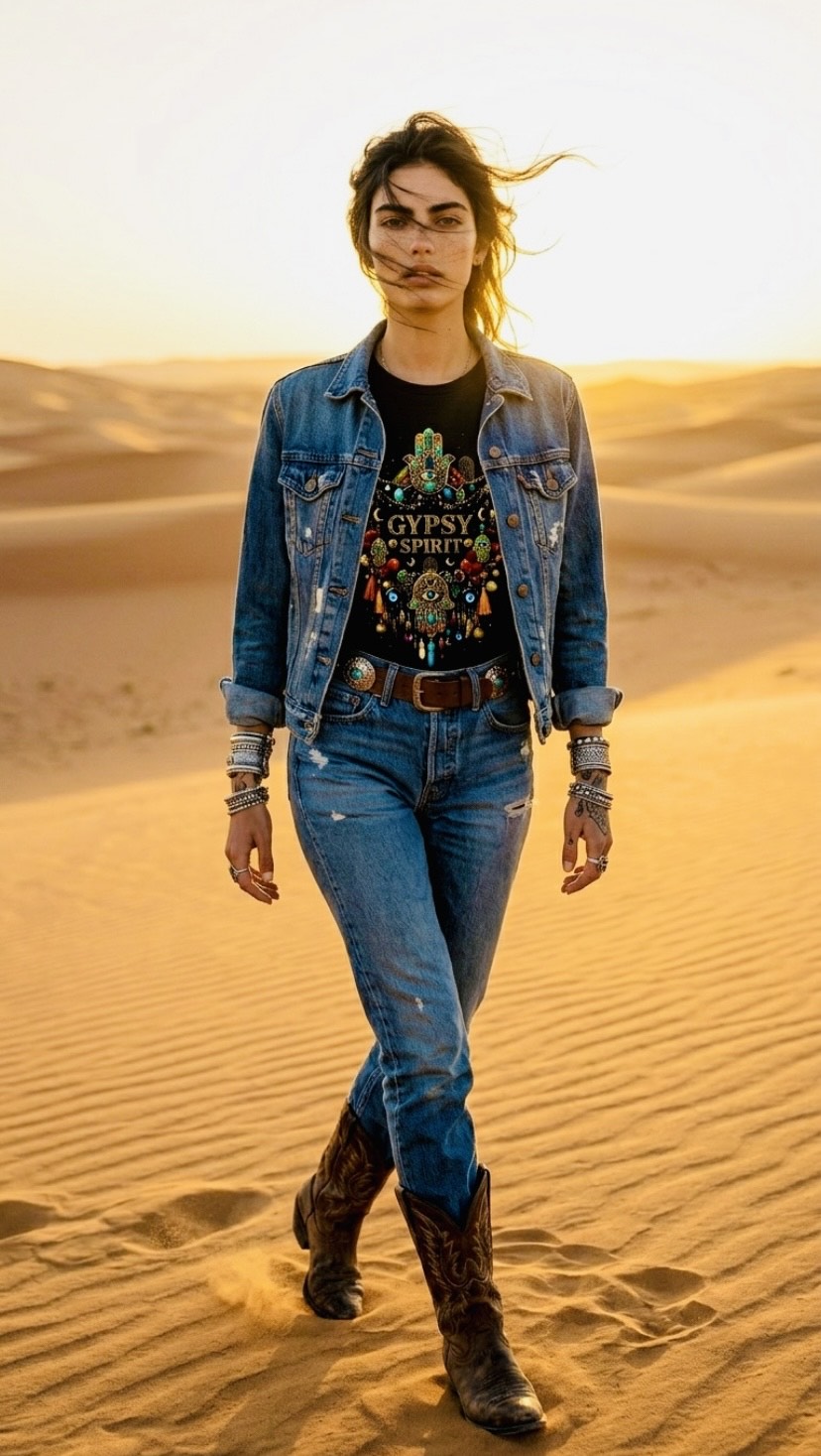Gypsy Spirit Black Organic Tee