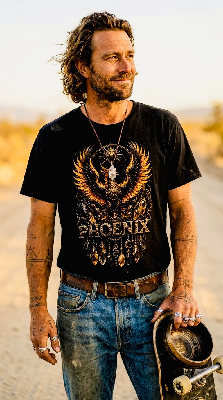 Phoenix Black Organic Tee