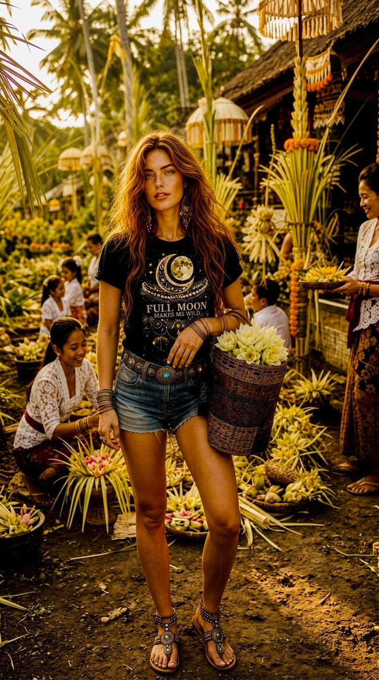 Full Moonn Makes Me Wild Black Organic Tee