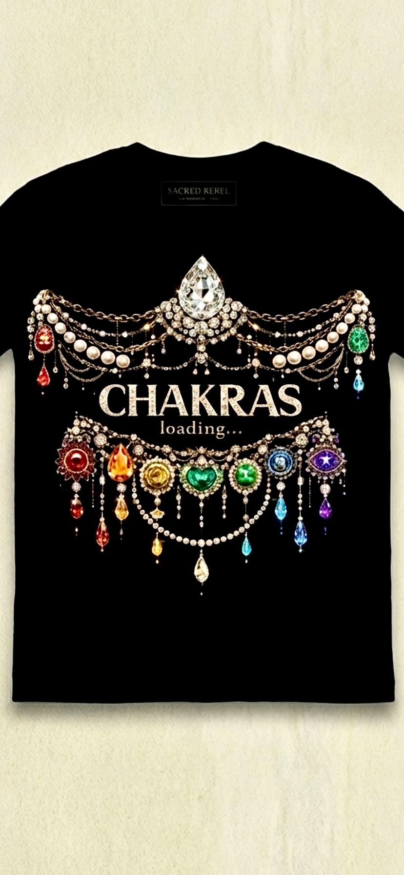 Chakras Loading - Organic Black Tee
