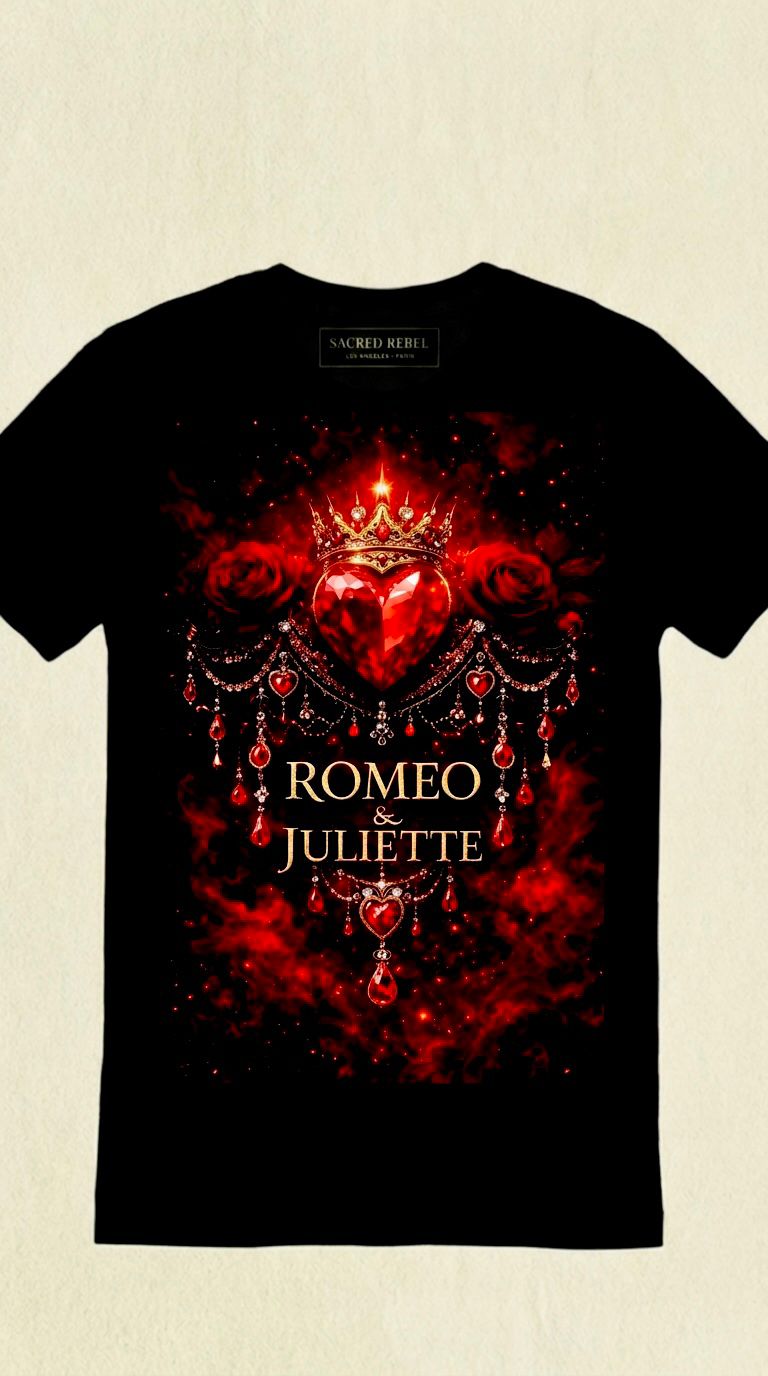 Romeo & Juliet — Organic Black Tee