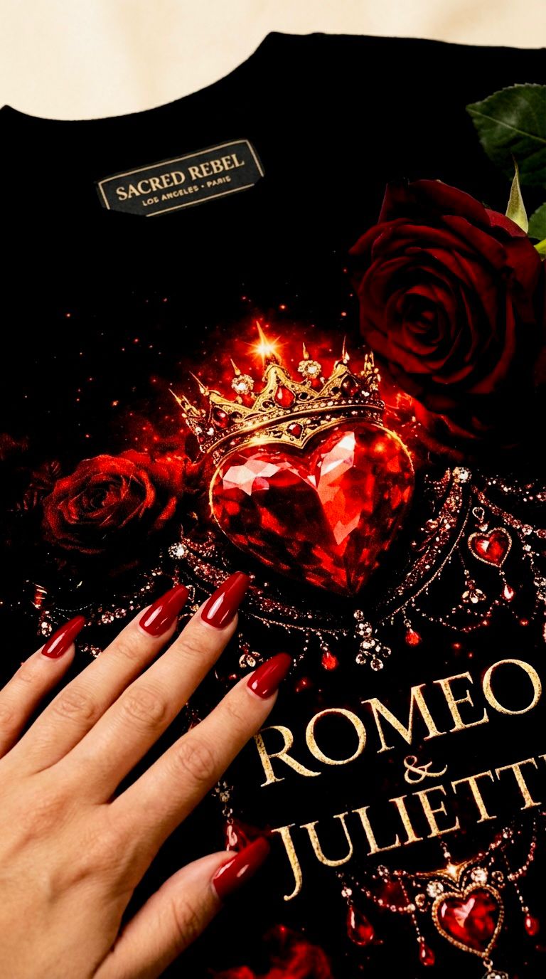 Romeo & Juliet — Organic Black Tee