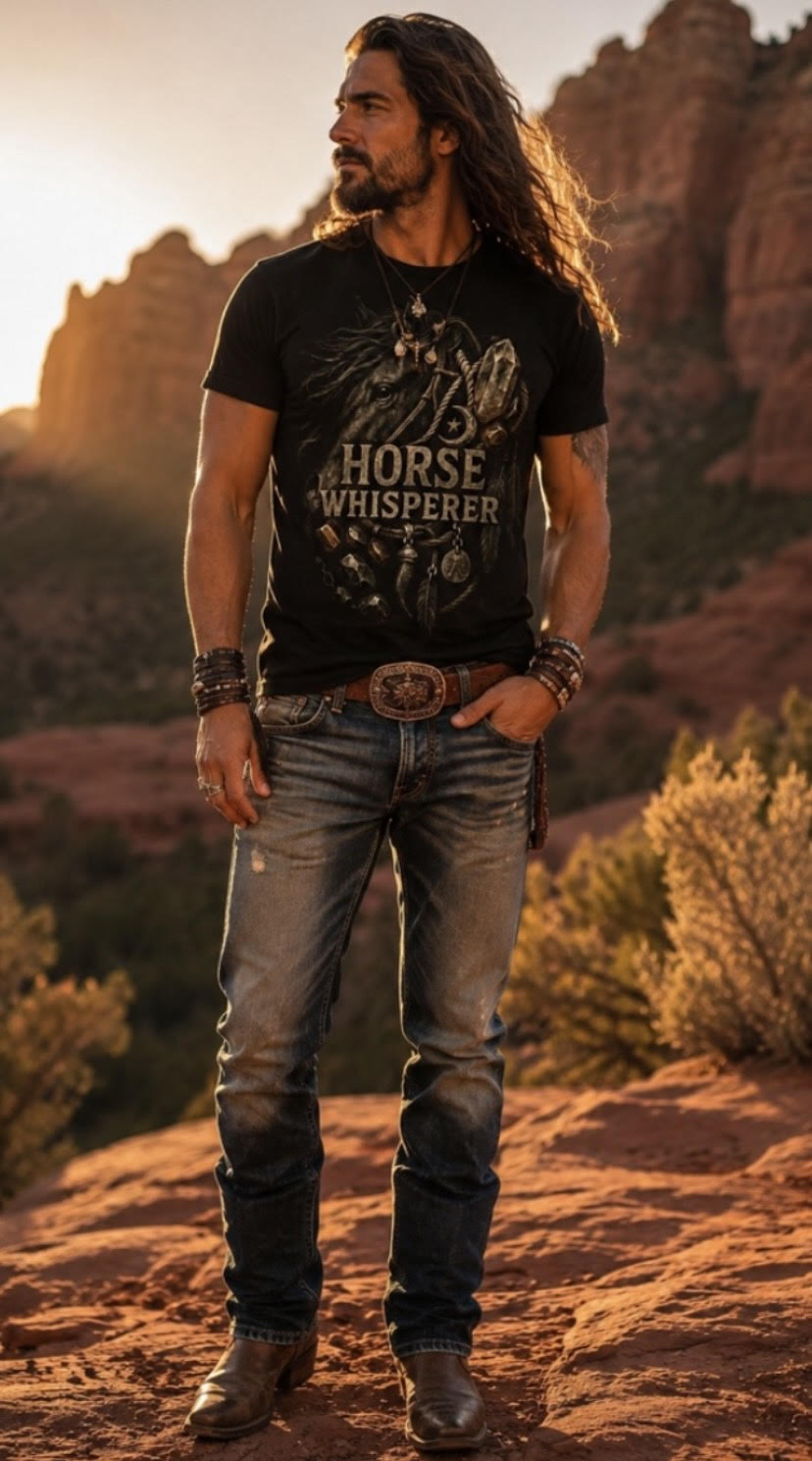 Horse Whisperer Black Organic Tee