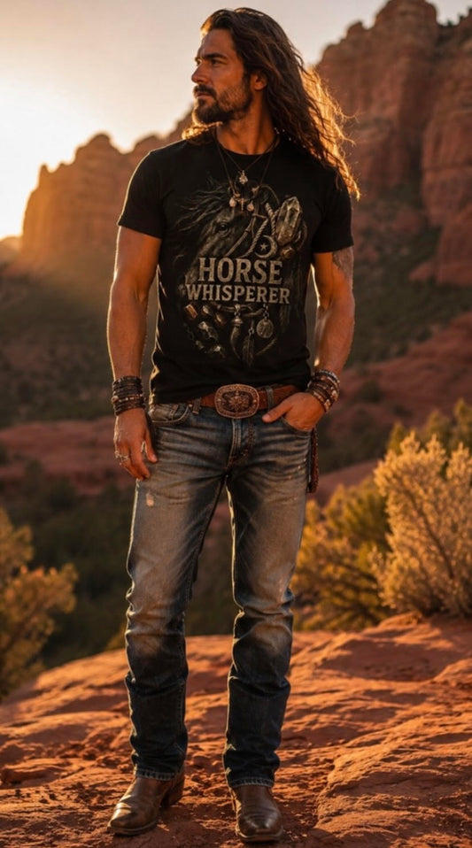 Horse Whisperer Black Organic Tee