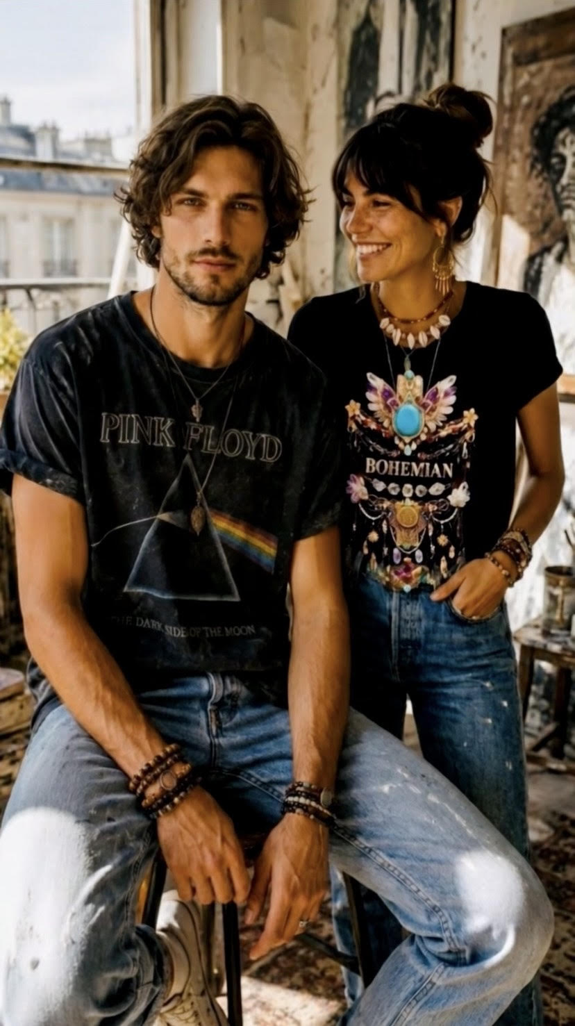 Bohemian Black Organic Tee